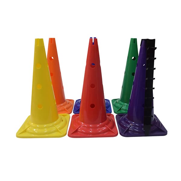 Pro Agility Training Cone - 50cm (20-inch) with Slotted Top | Heavy-Duty PE Marker Cone for Soccer, Sports & Drills